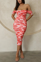 MARSEILLE – Off Shoulder Midi Dress – 3593