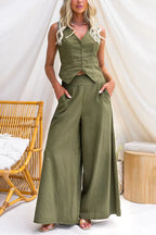 CORFU – V-Neck Button Top – 1807