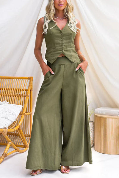 CORFU – V-Neck Button Top – 1807