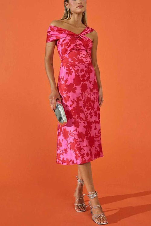 PORTO – Twist Front Midi Dress – 4263