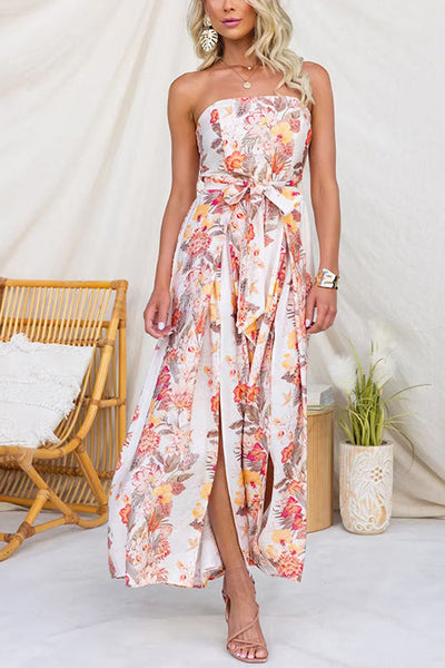 TAORMINA – Strapless Floral Jumpsuit – 7097