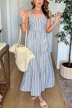 SPLIT – Striped Maxi Dress – 8677