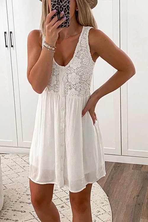 MONTPELLIER – Lace Swing Tank Dress – 8540