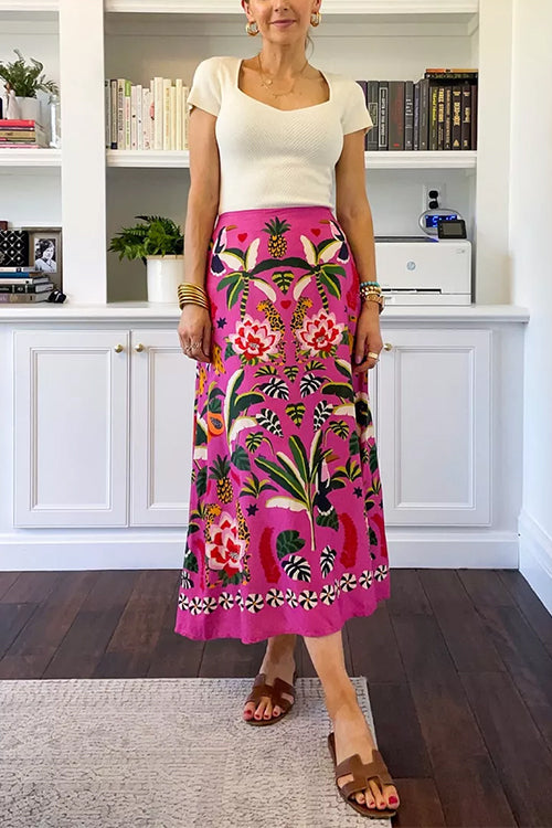 NAPLES – High Rise Midi Skirt – 9826