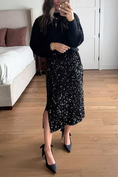 VIENNA – Pailletten Midi Rok – 4634