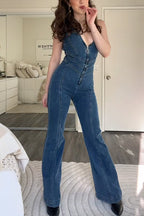 ALICANTE – Sleeveless Denim Jumpsuit – 8989
