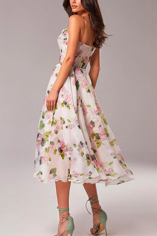 MARSEILLE – Floral Swing Midi Dress – 7869