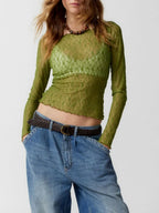 SANTORINI – Lace Long Sleeve Blouse – 7668