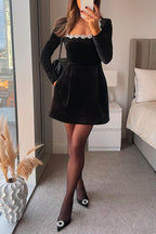 SOFIA – A-line Velvet Dress – 6791