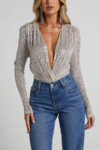 SOFIA – Sequin Wrap Bodysuit – 3048