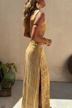 CORFU – V Neck Maxi Dress – 4349