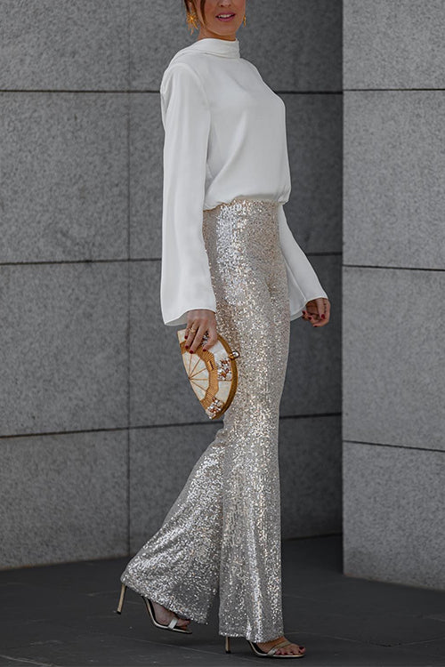 BERN – Satin Long Sleeve Top – 3459