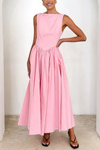 MILAN – Sleeveless Swing Midi Dress – 8698