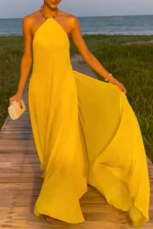 PALMA – Chain Halter Maxi Dress – 3835