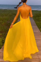 PALMA – Chain Halter Maxi Dress – 3835