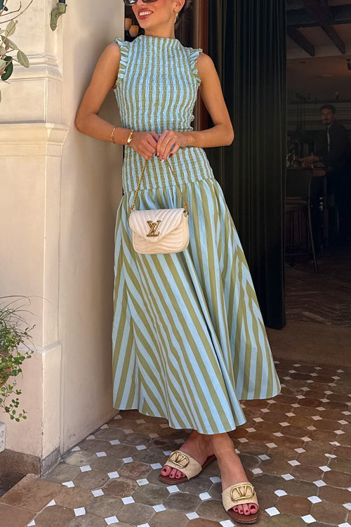 PORTO – Striped Midi Dress – 8604