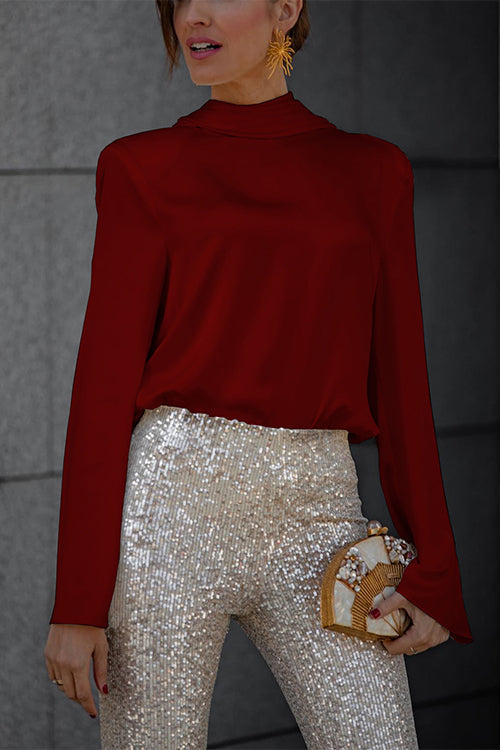 BERN – Satin Long Sleeve Top – 3459