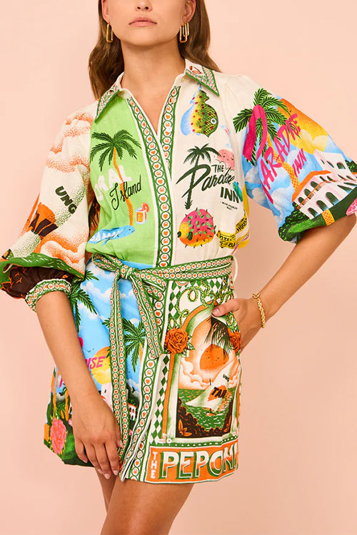 ANTIBES – Tie Waist Shirt Dress – 2467