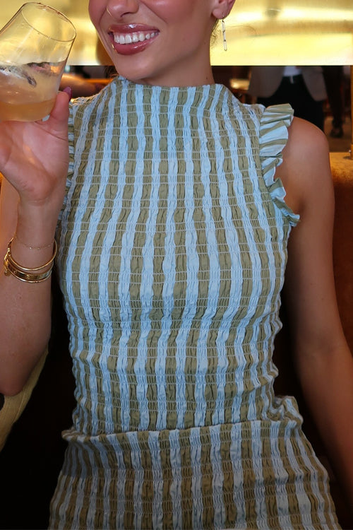 PORTO – Striped Midi Dress – 8604