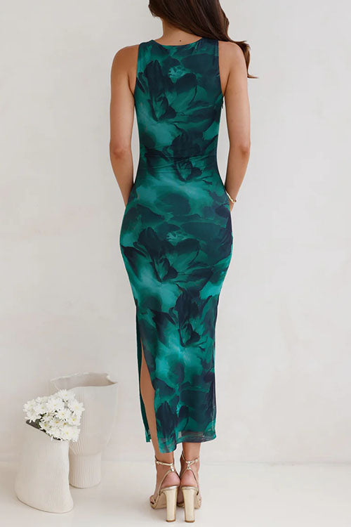 SALERNO – Printed Bodycon Midi Dress – 4118