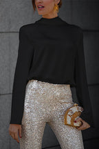 BERN – Satin Long Sleeve Top – 3459