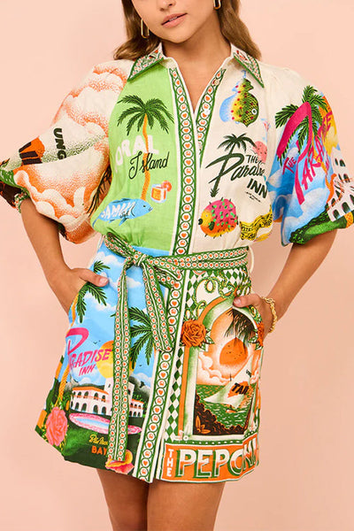 ANTIBES – Tie Waist Shirt Dress – 2467