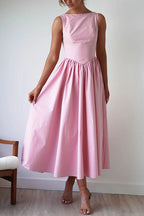 MILAN – Sleeveless Swing Midi Dress – 8698