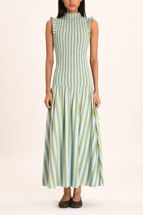 PORTO – Striped Midi Dress – 8604