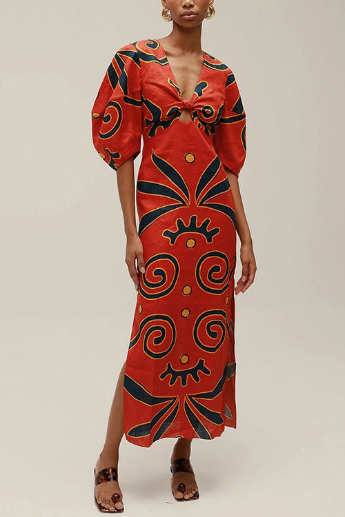 MILAN – Printed Midi Dress – 3640