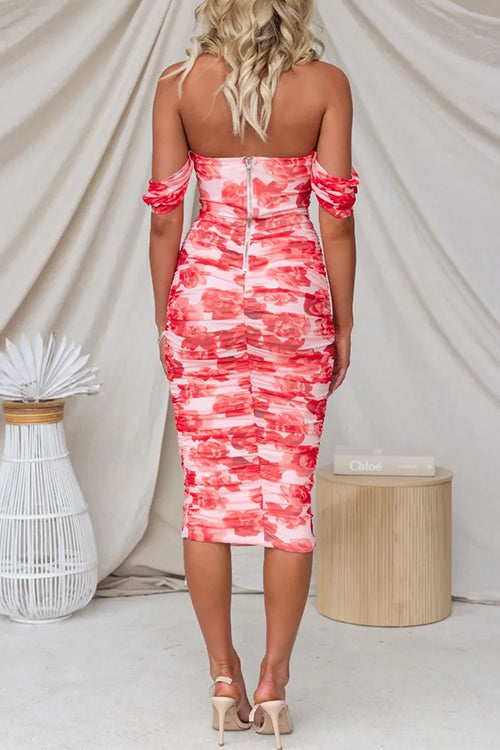 FLORENCE – Off Shoulder Midi Dress – 1663