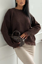 BRUGES – Crewneck Lace Sweater – 3373