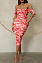 MARSEILLE – Off Shoulder Midi Dress – 3593