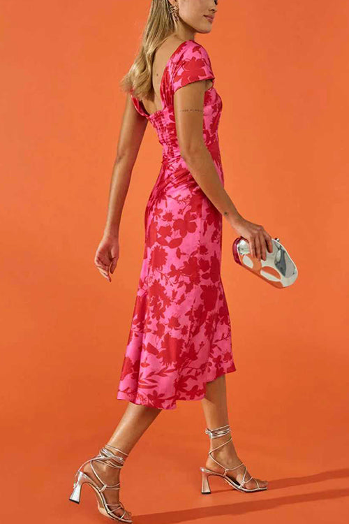 PORTO – Twist Front Midi Dress – 4263