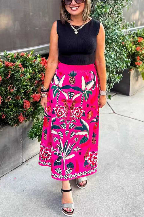 NAPLES – High Rise Midi Skirt – 9826