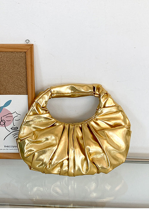 VALLETTA – Metallic Ruched Handbag – 9092