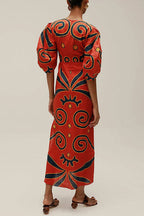 MILAN – Printed Midi Dress – 3640