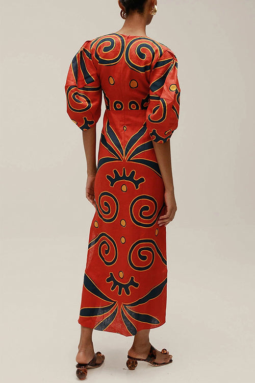 MILAN – Printed Midi Dress – 3640