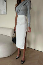 AMALFI – Ruched Midi Skirt – 9450