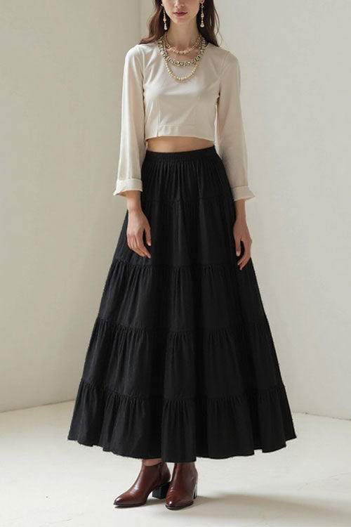 MYKONOS – Tiered Maxi Skirt – 4243