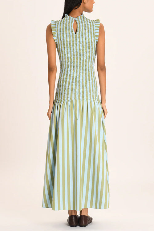 PORTO – Striped Midi Dress – 8604