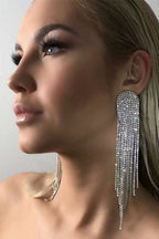 SALERNO – Rhinestone Tassel Earrings – 2984