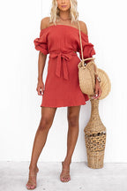 POSITANO – Off Shoulder Mini Dress – 5818