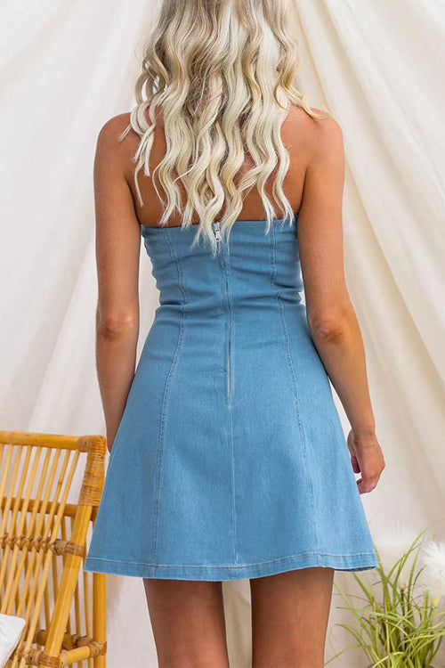 NICE – Strapless Denim Mini – 5467