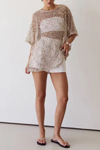 LYON – Sequin Crochet Top – 4616