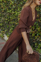 BUDAPEST – V-Neck Button Sweater – 9946