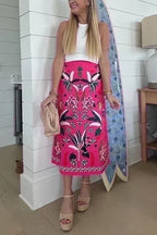 NAPLES – High Rise Midi Skirt – 9826