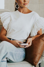 RHODES – Polka Dot Ruffle Top – 3434