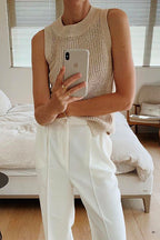 MARSEILLE – Sleeveless Hollow Out Top – 5241