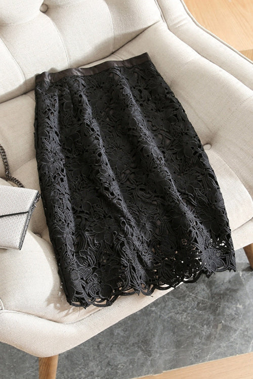 VENICE – Lace Midi Skirt – 9927