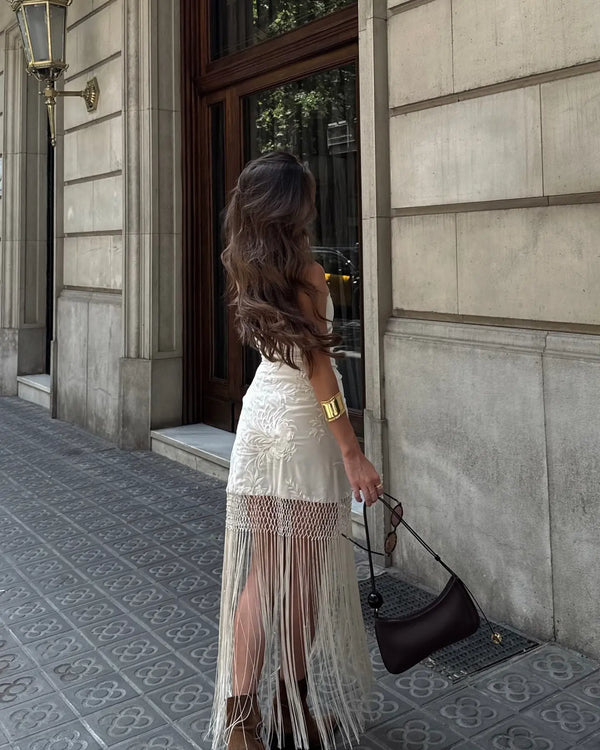 SALERNO – Embroidery Fringe Skirt – 3133